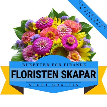 Låt floristen skapa en färgstark, festlig bukett med tillgängliga säsongsblommor! Ett alternativ hos Florister i Sverige